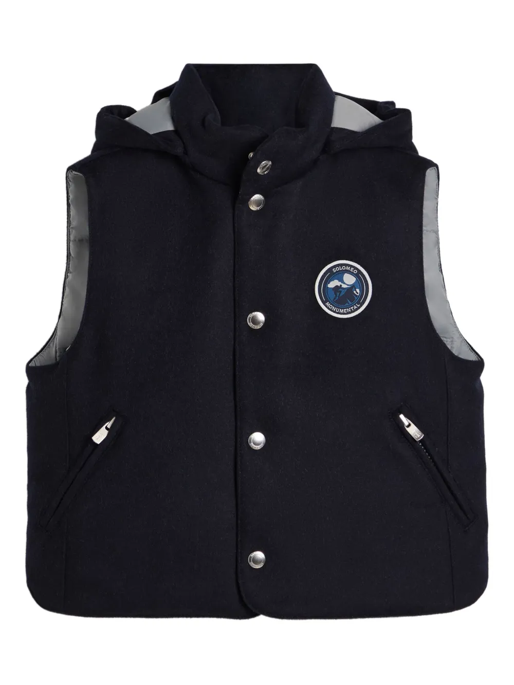 

Жилет с вышитым логотипом Brunello Cucinelli Kids, черный