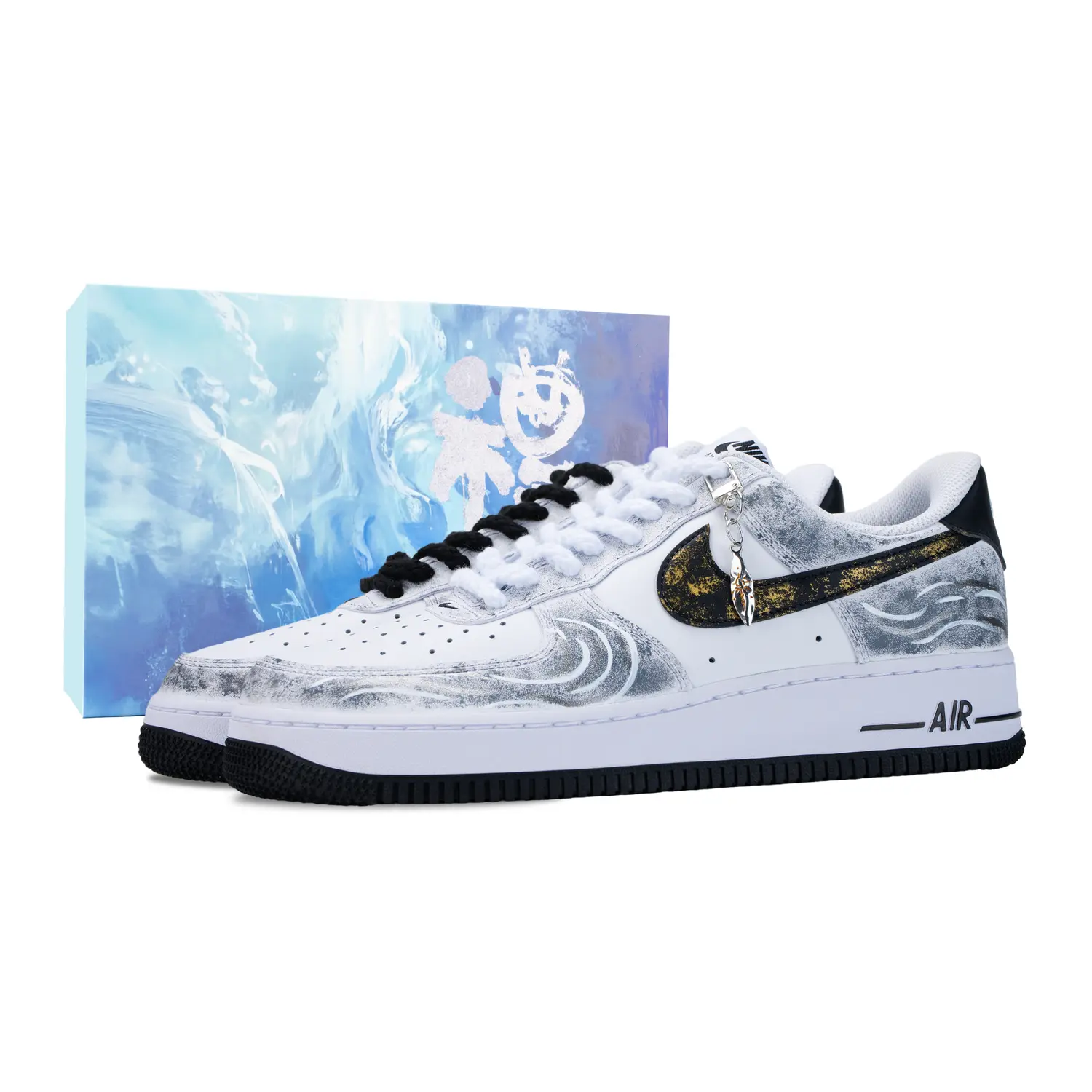 

Кроссовки Air Force 1 Homecoming Dreams, износостойкие, низкие, для скейтбординга, мужские, серо-золотые Nike, Gray Gold (Special Box)