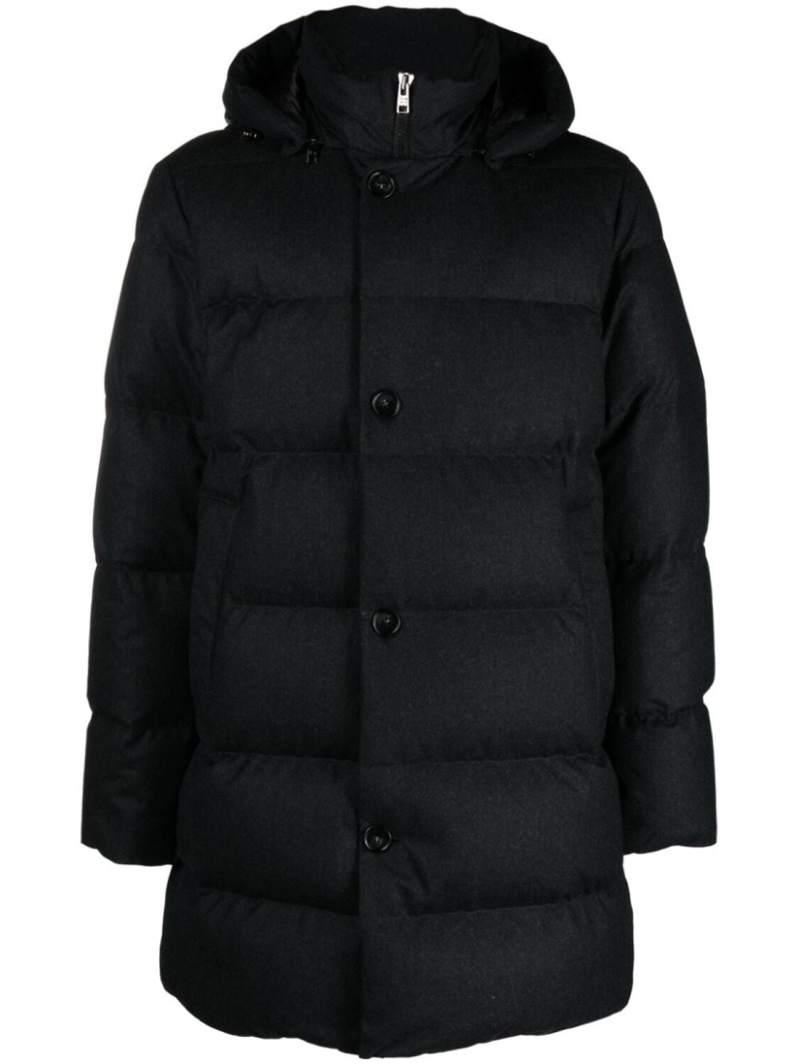 

Woolrich стеганое пальто со съемным капюшоном, серый
