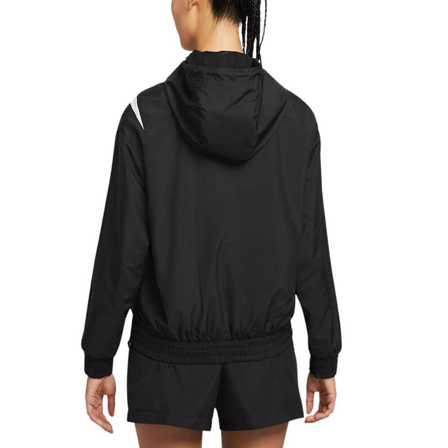 Куртка (WMNS) Nike Sportswear Classic Loose UV Protection Full Zip Logo Jacket Asia Sizing 'Black White', черный — фото 2