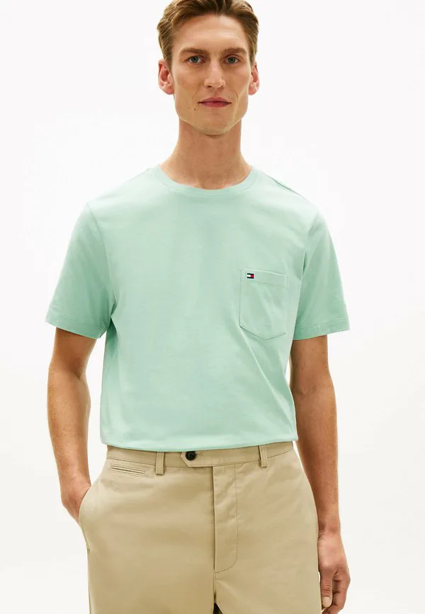 Базовая однотонная футболка с карманом Tommy Hilfiger, Crushed Mint