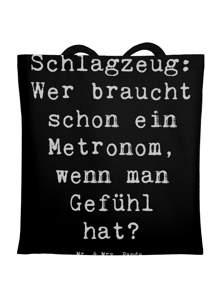 

Сумка Mr. & Mrs. Panda Tragetasche Schlagzeug Gefühl mit Spruch, черный