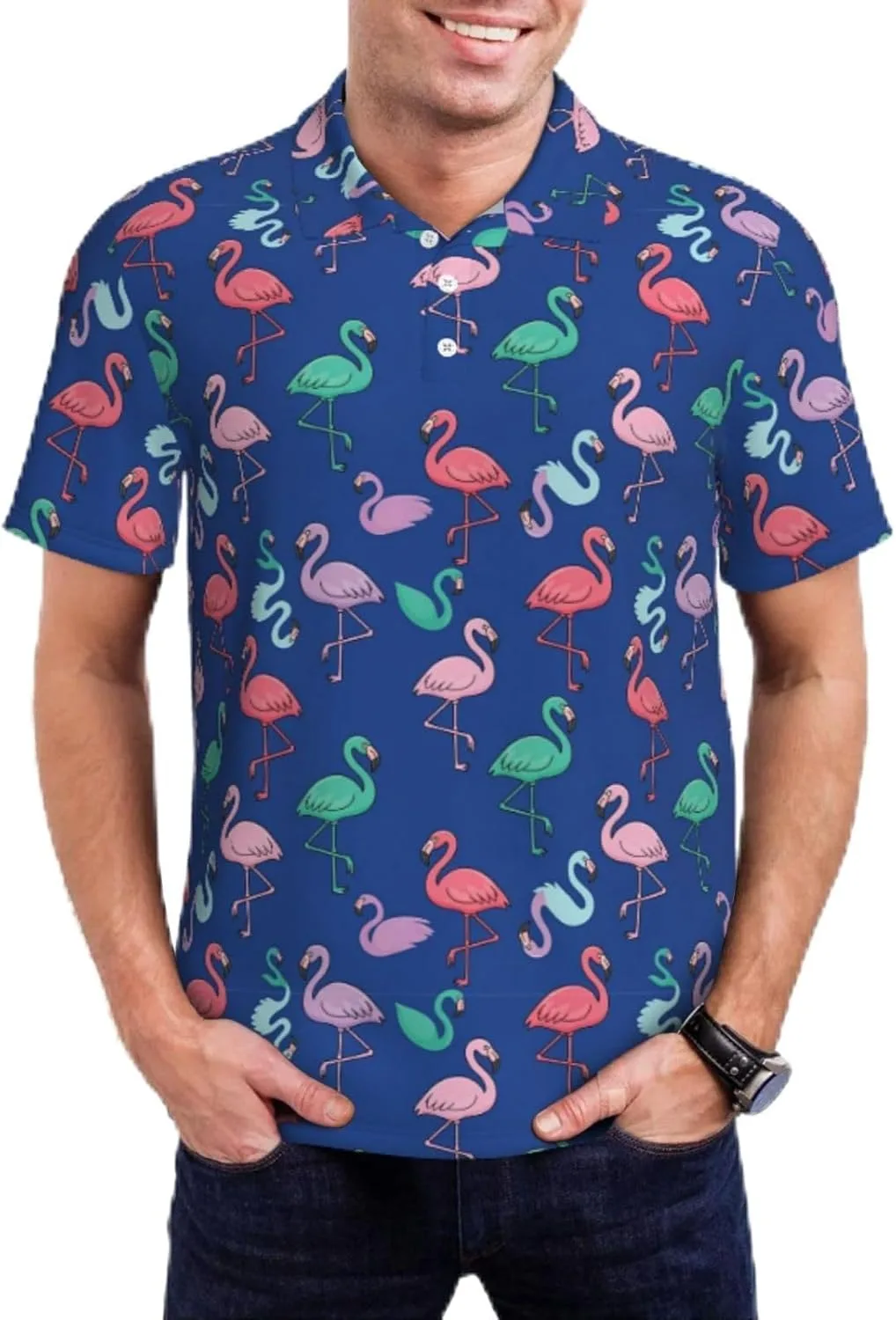 

Мужская короткая поло с тремя пуговицами, размеры S-4XL JZDACH