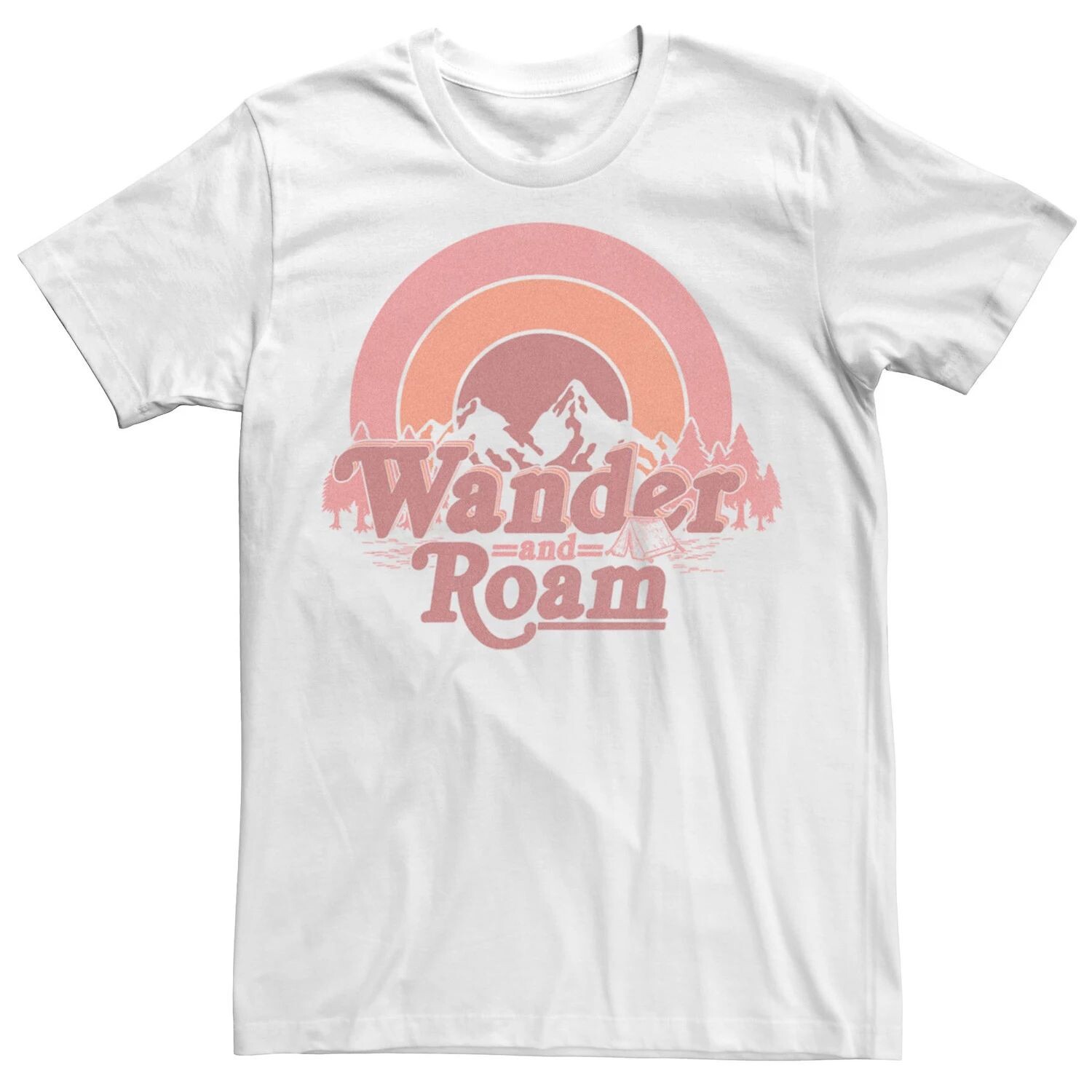 

Мужская футболка Wander and Roam Circle Sunset Mountain Camping Scene Scene Generic