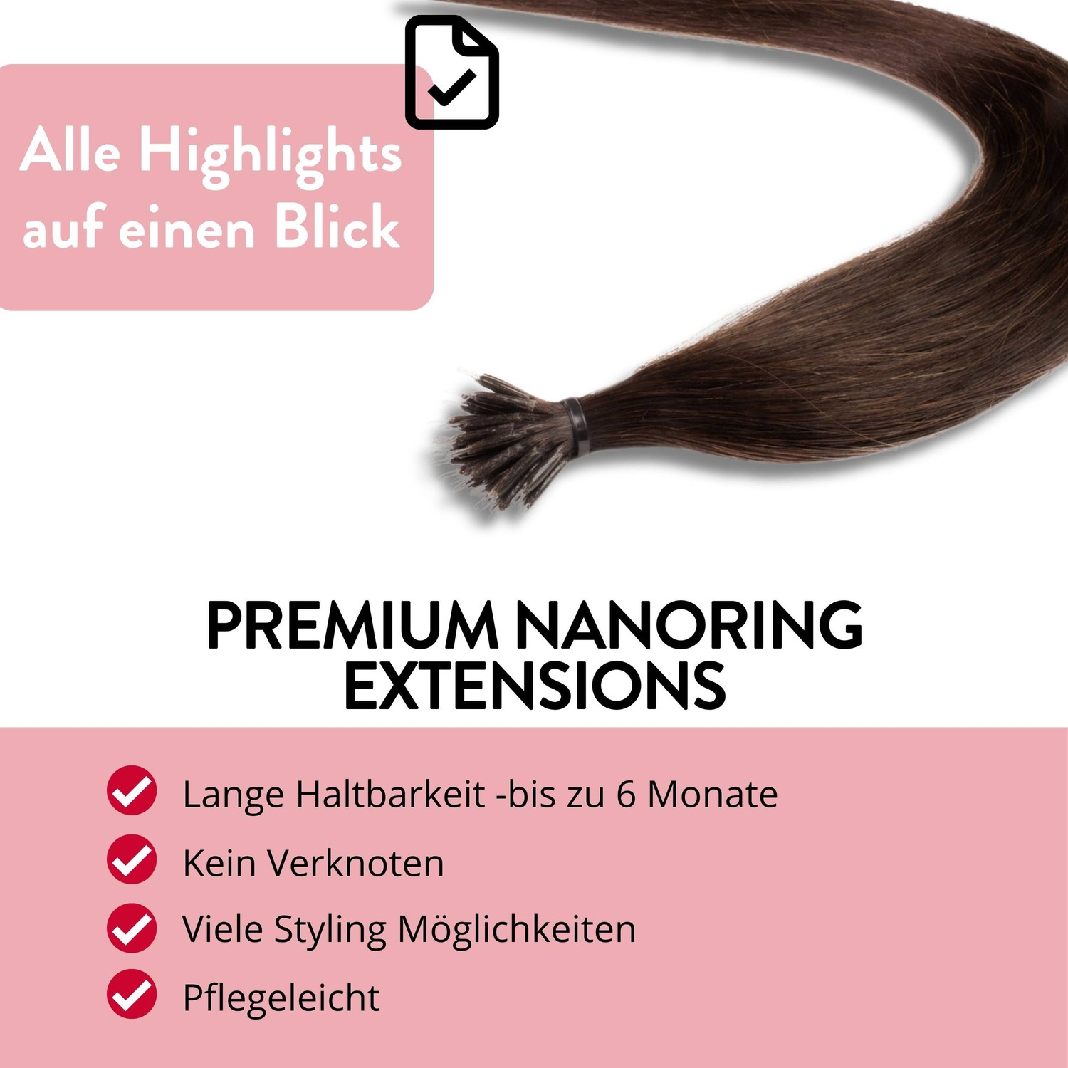 Накладные волосы nanoring extensions premium echthaar #6/3 dunkelblond gold 0,8g Hair2Heart, 40cm, количество 25 шт. — фото 3