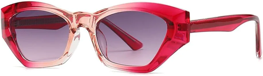 

Солнцезащитные очки Polygon Cat Eye с двойным цветовым переходом, женские, ретро, ​​градиентные, с защитой от УФ-излучения UV400, мужские солнцезащитные очки VFDHN, 1