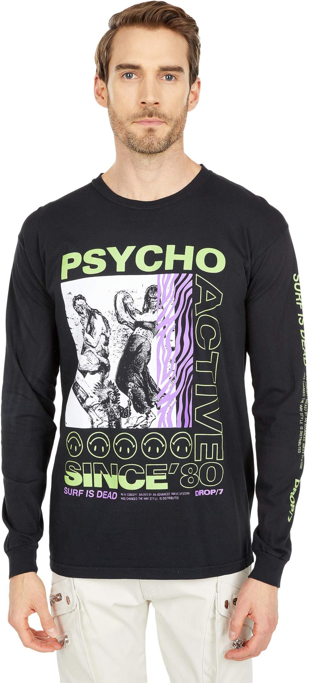 

Футболка SURF IS DEAD Psycho Active Long Sleeve Tee, черный