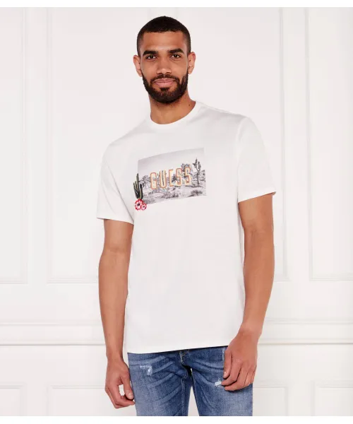 

Футболка «Сад кактусов» Regular fit Guess Jeans, белый