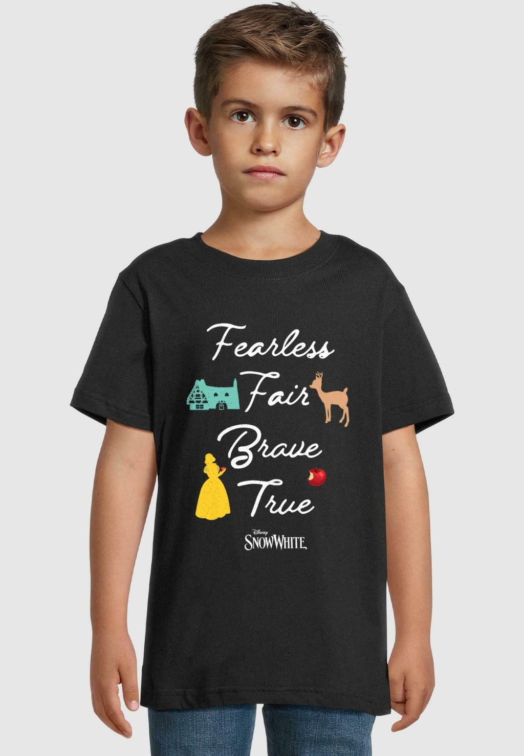 

Футболка с принтом SNOW WHITE - FEARLESS FAIR BRAVE TRUE ABSOLUTE CULT, черный
