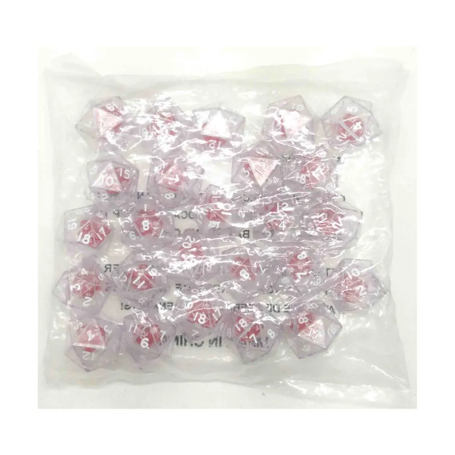 

d20 Двойные игральные кости – прозрачные с красным (25), Dice - Double & Triple (Koplow)