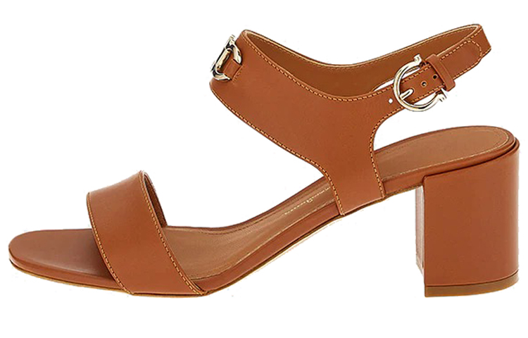 Босоножки женские Ferragamo на каблуке, коричневый