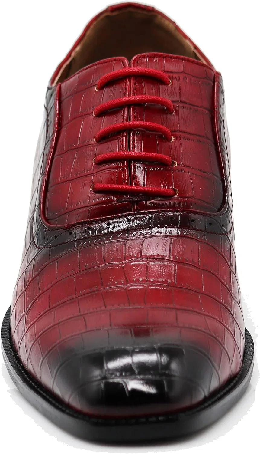 Мужские оксфорды Enzo Romeo Gator3N с принтом под крокодиловую кожу, на шнуровке, Red Pk — фото 3