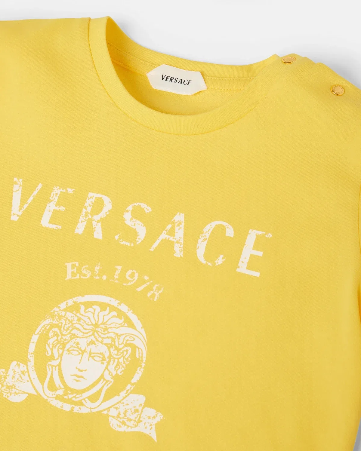 Майка из джерси с принтом для малышей Versace, желтый — фото 4
