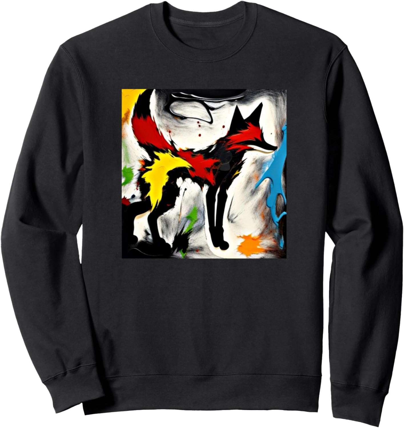 

Экспрессионистское искусство с силуэтом лисы. Толстовка для любителей лис Foxes Sly Animals | Women Girls Kids Men Boys Gift, черный