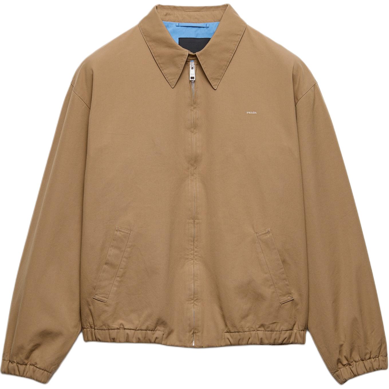 

Куртка с вышитым логотипом Prada, бежевый