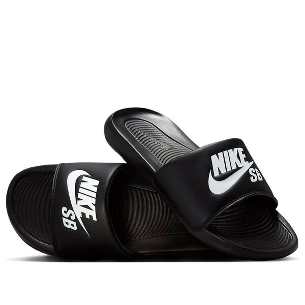 

Тапочки victori one slide 'black white' Nike, черный
