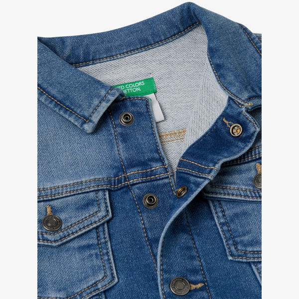 Куртка джинсовая Benetton с классического кроя, синий — фото 2