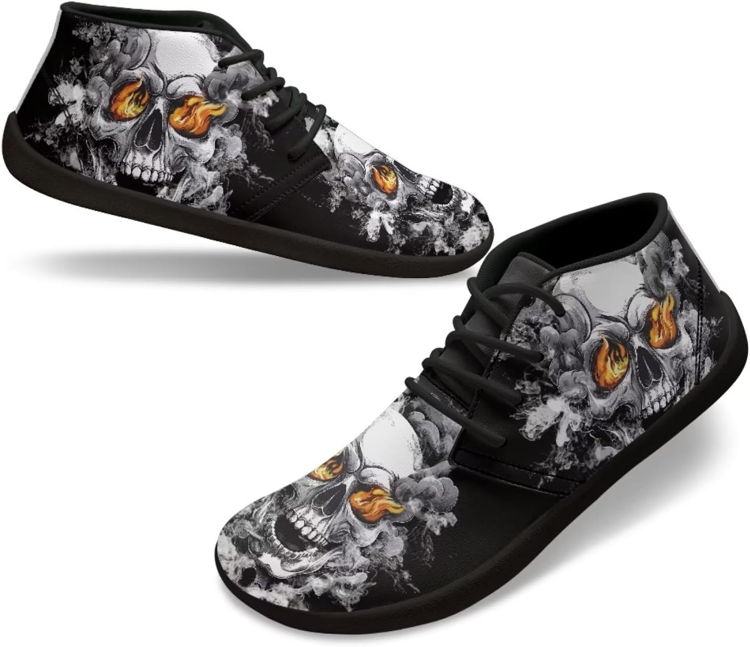 

Мужские кроссовки для ходьбы босиком, с широким носком, стильные, с нескользящей подошвой и нулевым перепадом высоты Xixirimido, Skull Flame