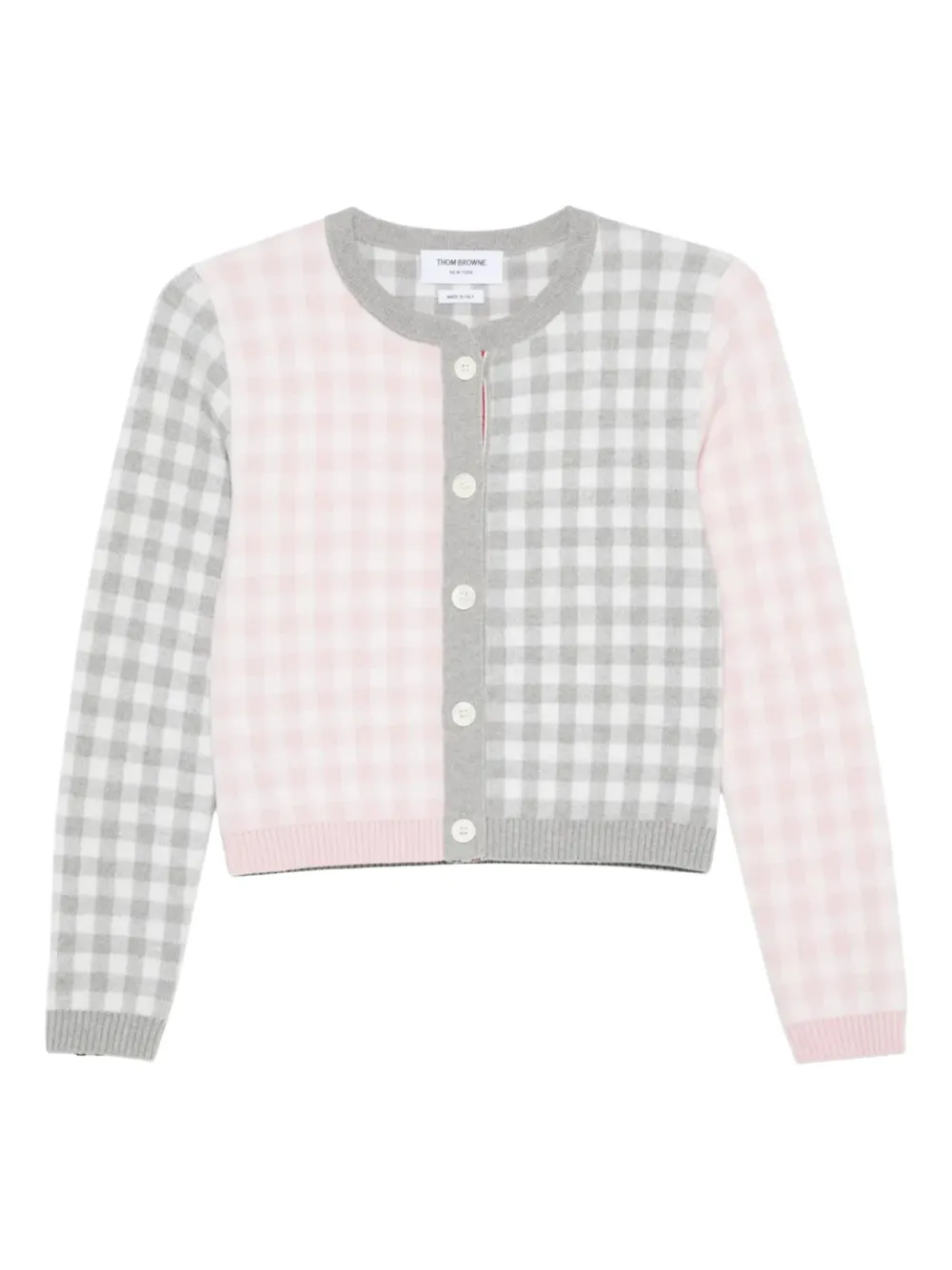 

Кардиган в клетку «гингем» THOM BROWNE, розовый