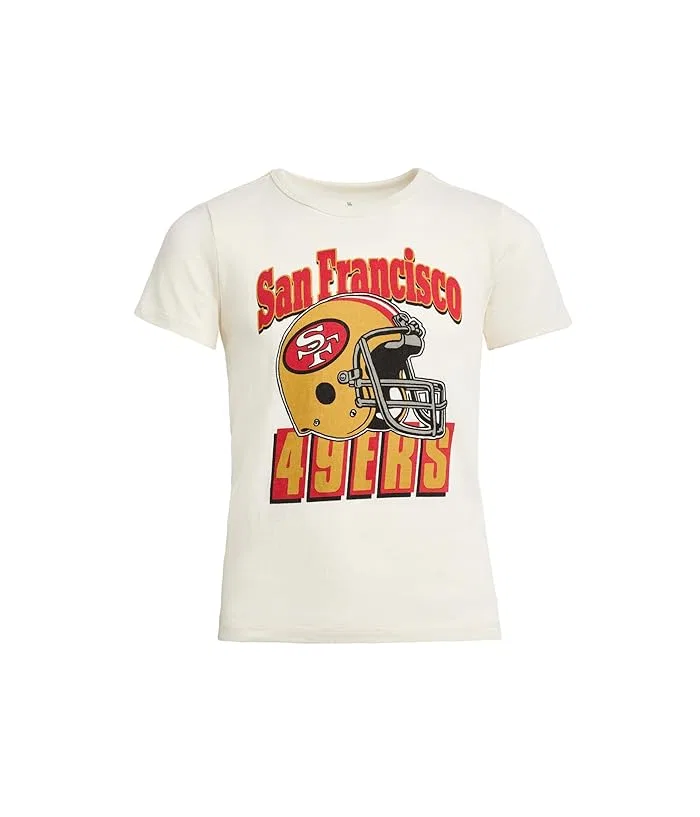 Футболка с принтом San Francisco 49ers NFL San Francisco 49ers Helmet Tee Junk Food Clothing Kids, Vintage White