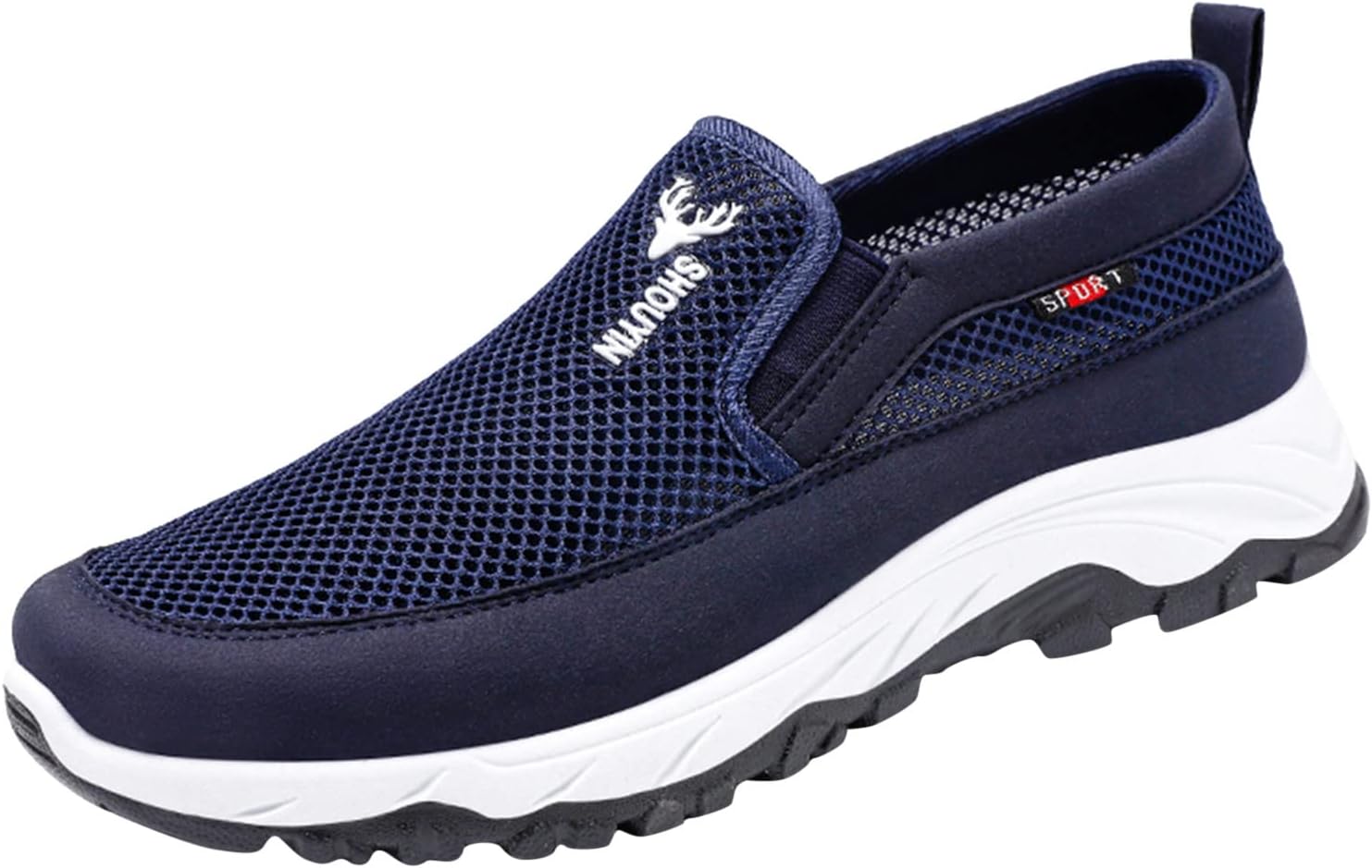 

Мужские сетчатые вязаные лоферы на удобной подошве, повседневная обувь, лоферы-пенни, комфортные дышащие слипоны, лодочные туфли для мужчин Generic, синий