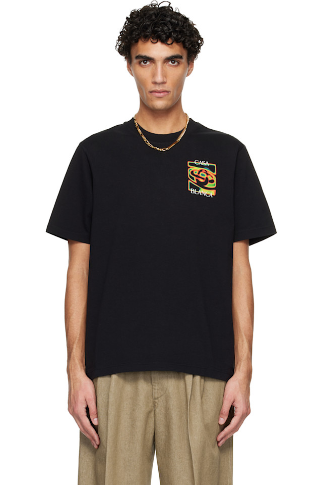 

Футболка с коротким рукавом и логотипом в виде тепловой карты Casablanca, черный