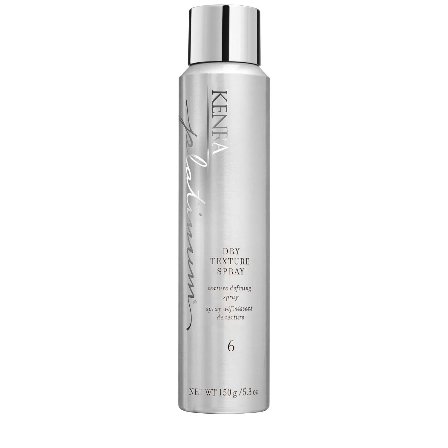 Kenra Platinum Dry Texture Spray 6, спрей для текстуры и объема, увеличивает текстуру и пышность, абсорбирует жир и загрязнения, ультралегкая формула без сушки, для всех типов волос 150.26 г (1 шт.)