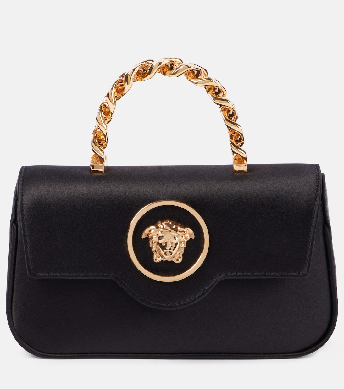 

Сумка-шоппер La Medusa Mini из сатина, черно-золотая Versace, Black-Versace Gold