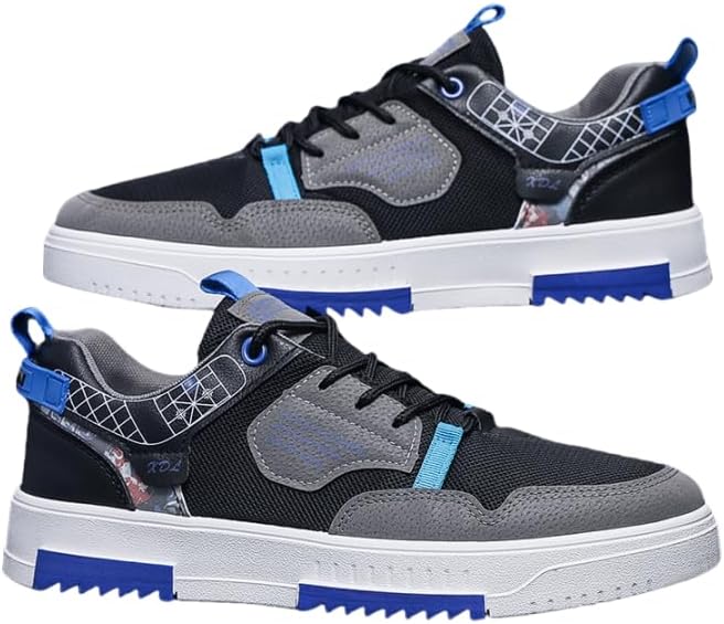 

Мужские модные полосатые сетчатые кроссовки для скейтбординга, дышащие, на шнуровке, для прогулок на свежем воздухе, уличных пробежек Hhhchpm