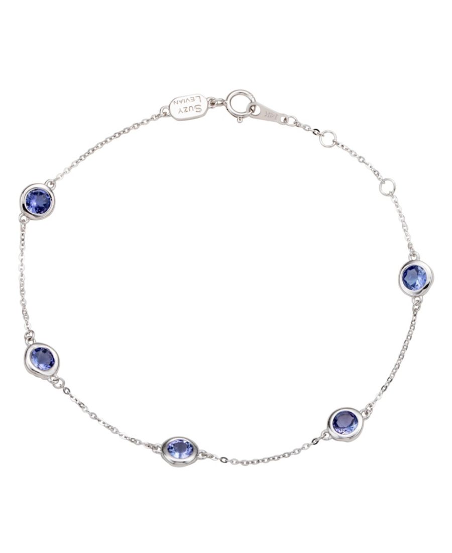 

Браслет Suzy Levian из 14-каратного золота с танзанитом круглой огранки общим весом 1,25 карата Suzy Levian New York, White gold