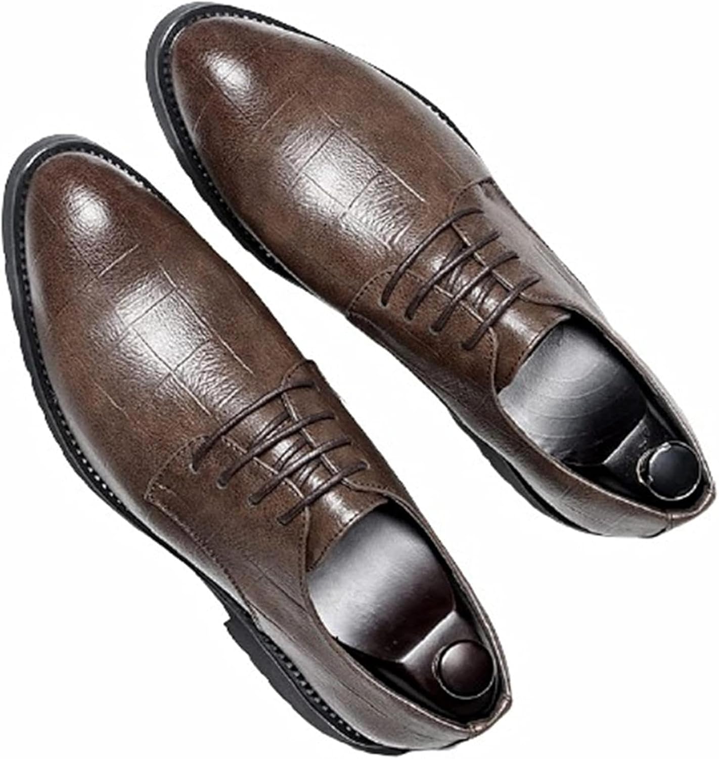 

Мужские свадебные оксфорды для весны и осени, формальные туфли с низкой талией и заостренным носком, размер 6, коричневые Generic