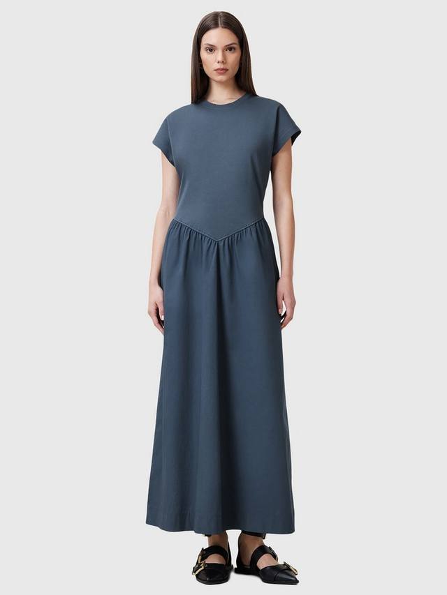 

Макси-платье из органического хлопка frankie с заниженной талией AllSaints, цвет Blue Mid
