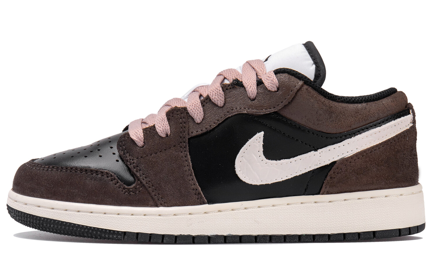 

Кроссовки Air Jordan 1 Vintage Basketball Shoes Women's Low-top Black/brown/beige, черный/коричневый