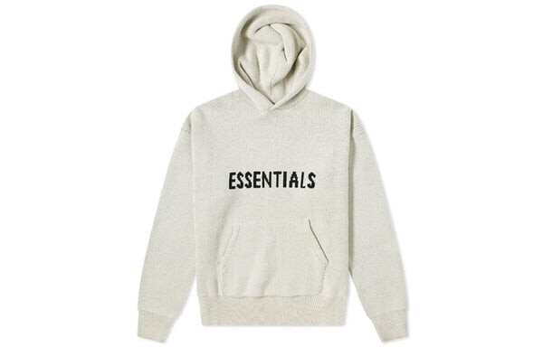 Толстовка fw21 knit logo hoodie 'oatmeal' Fear Of God Essentials, серый — фото 2
