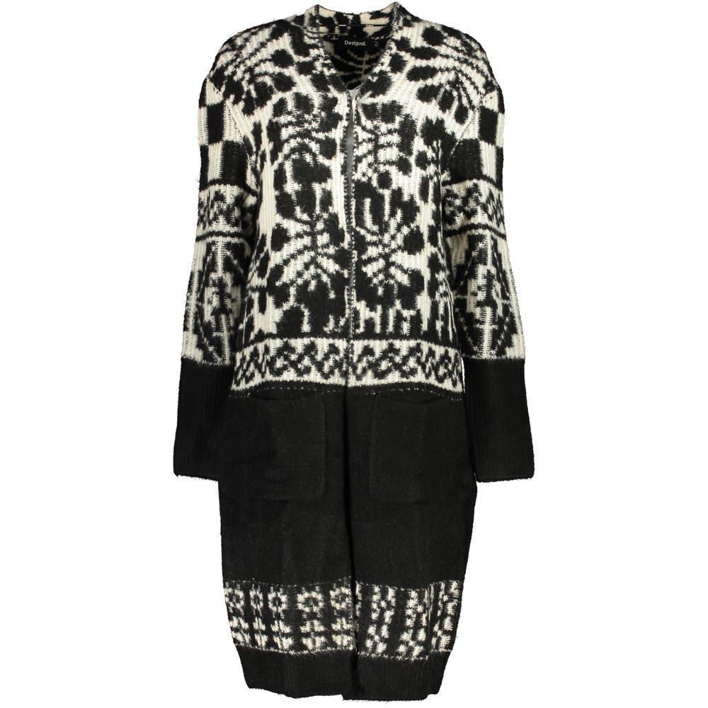 

Desigual Chic Пальто с длинными рукавами и контрастными деталями для женщин, черный