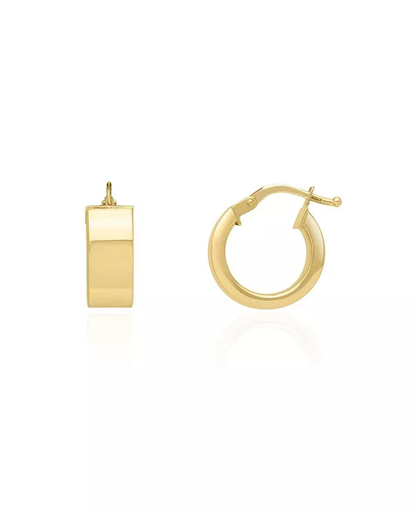 

Миниатюрные квадратные серьги-кольца Huggie Hoops из 14-каратного золота The Lovery, gold