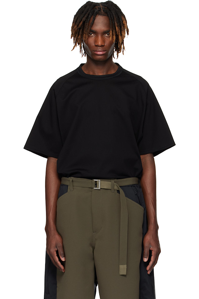 

Хлопковая футболка из джерси Sacai, черный