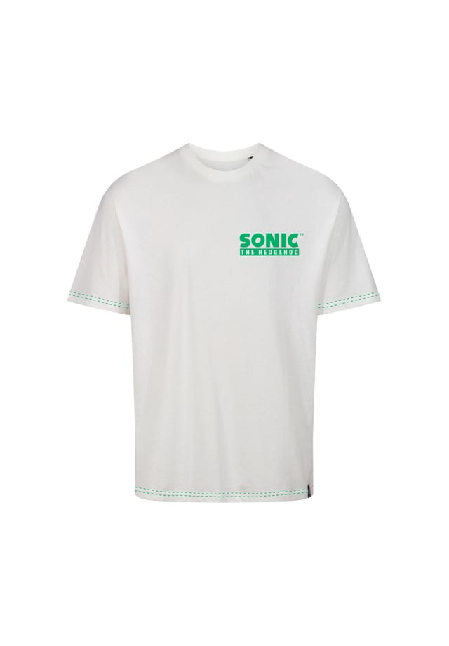 

Футболка sonic japanese с модным принтом в японском стиле Re:Covered, экрю