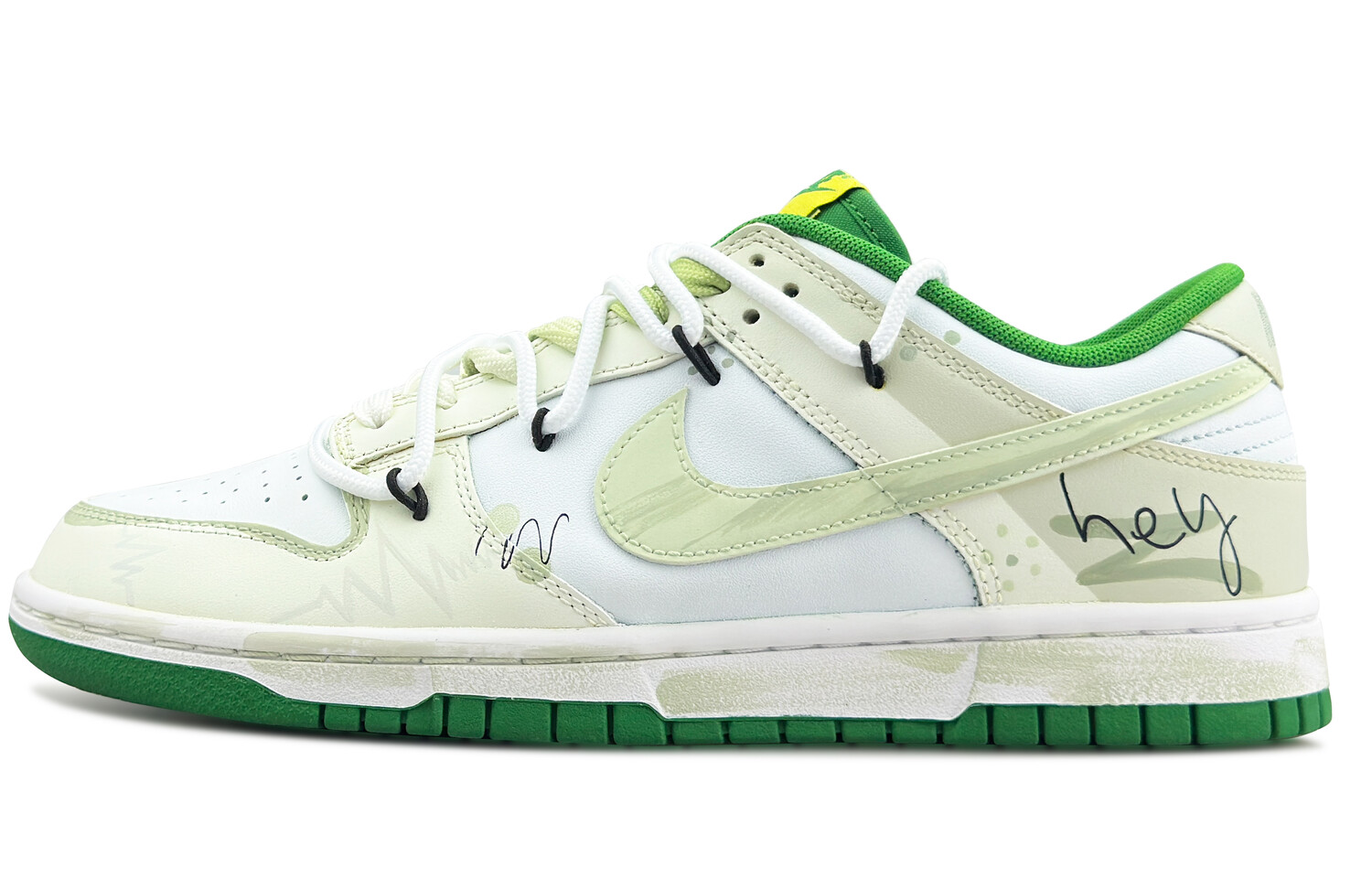 

Кроссовки Nike Dunk Skateboarding Shoes Men Low-top Green/White, цвет Keylime