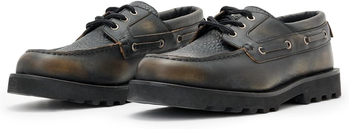 Кроссовки AllSaints Men's Boat Shoe, черный/коричневый — фото 2