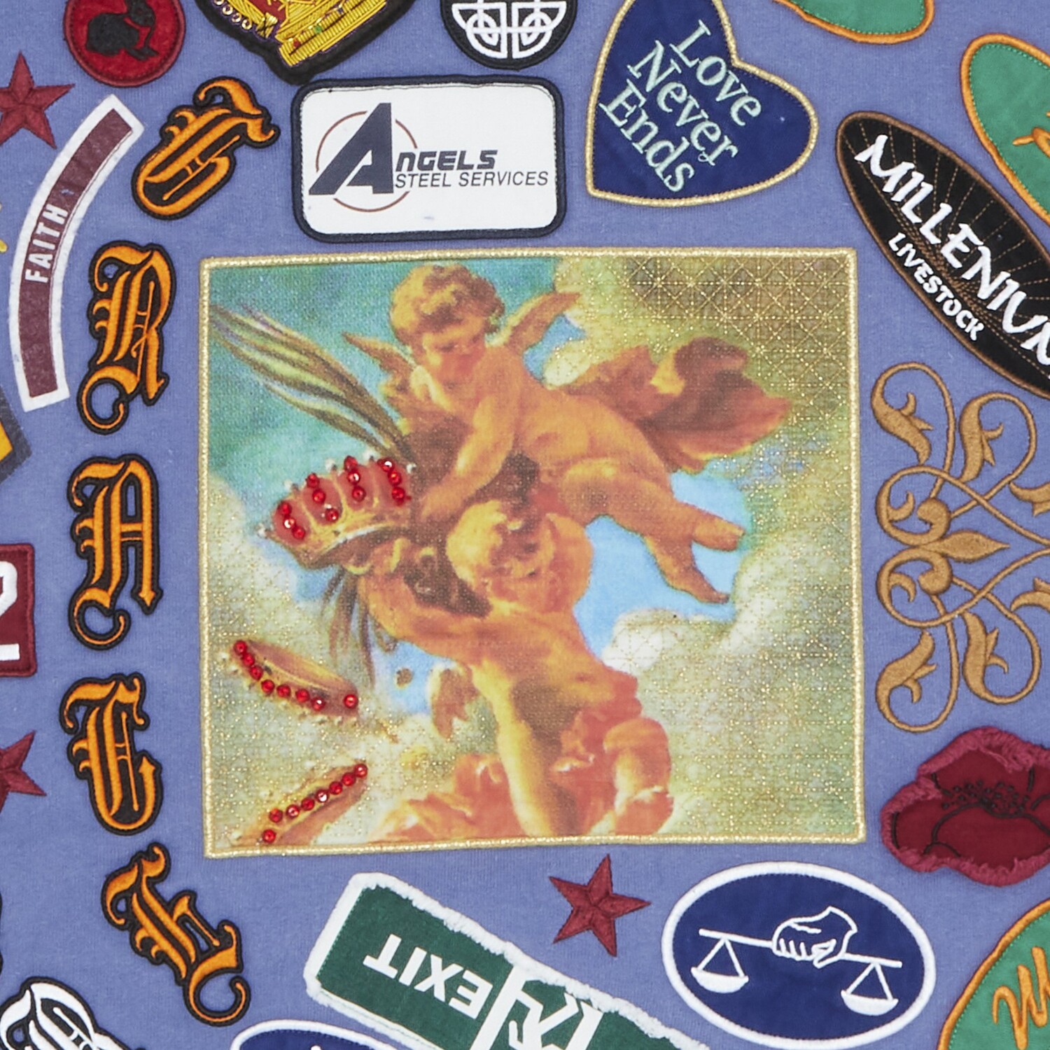 Толстовка с капюшоном Supreme Patches Spiral, цвет Светло-фиолетовый 