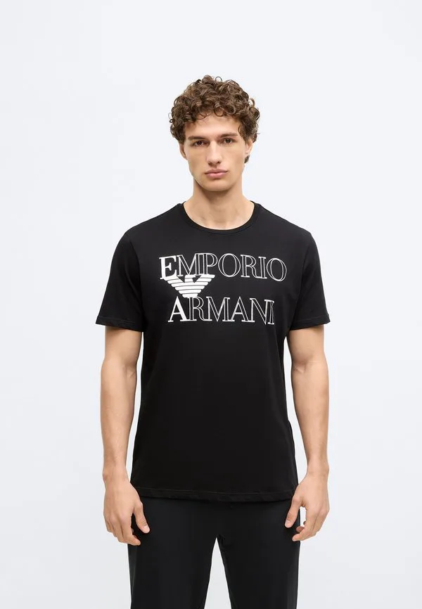 Пижамная футболка с круглым вырезом Emporio Armani, Black — фото 4