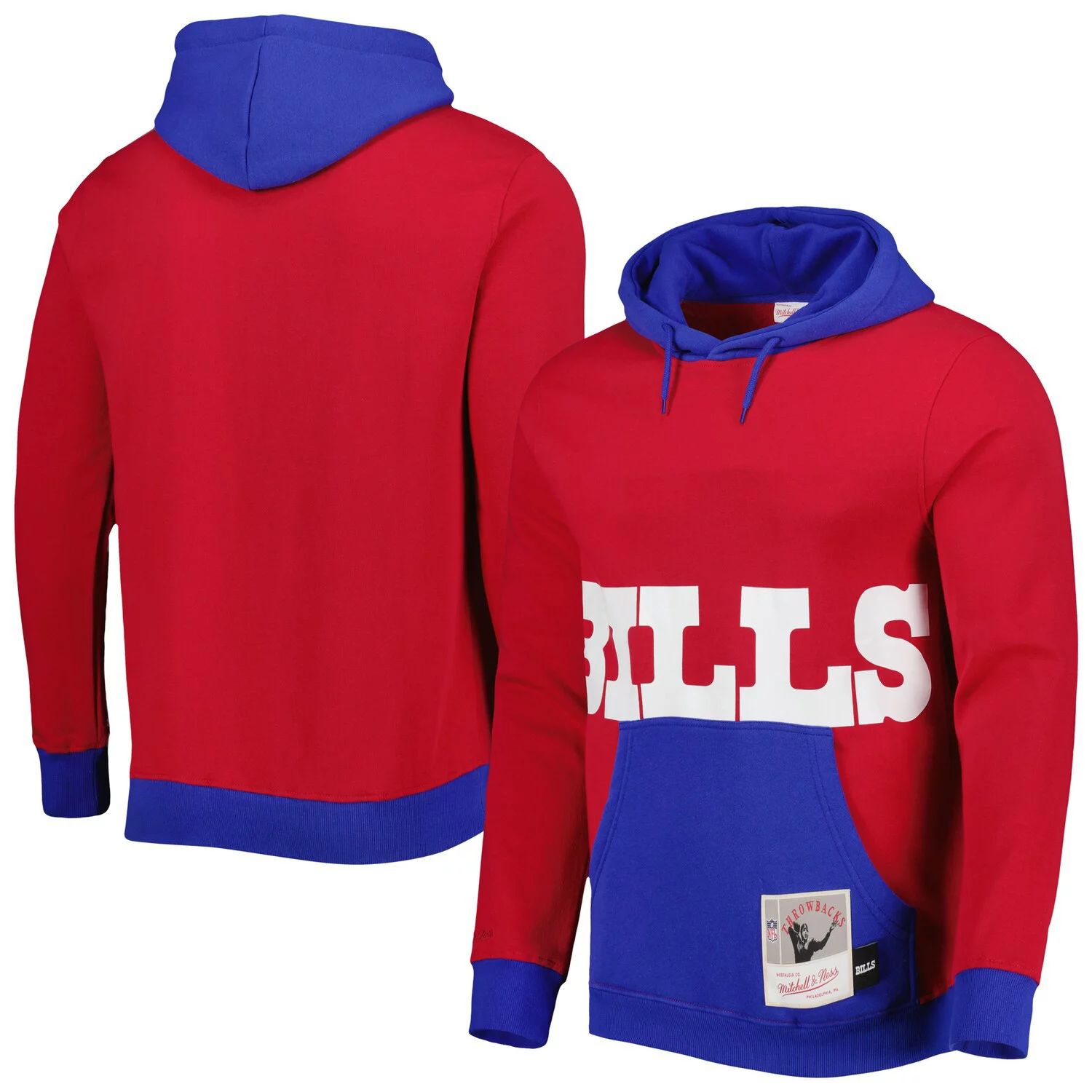 

Мужской пуловер с капюшоном Mitchell & Ness Red Buffalo Bills Big Face 5.0