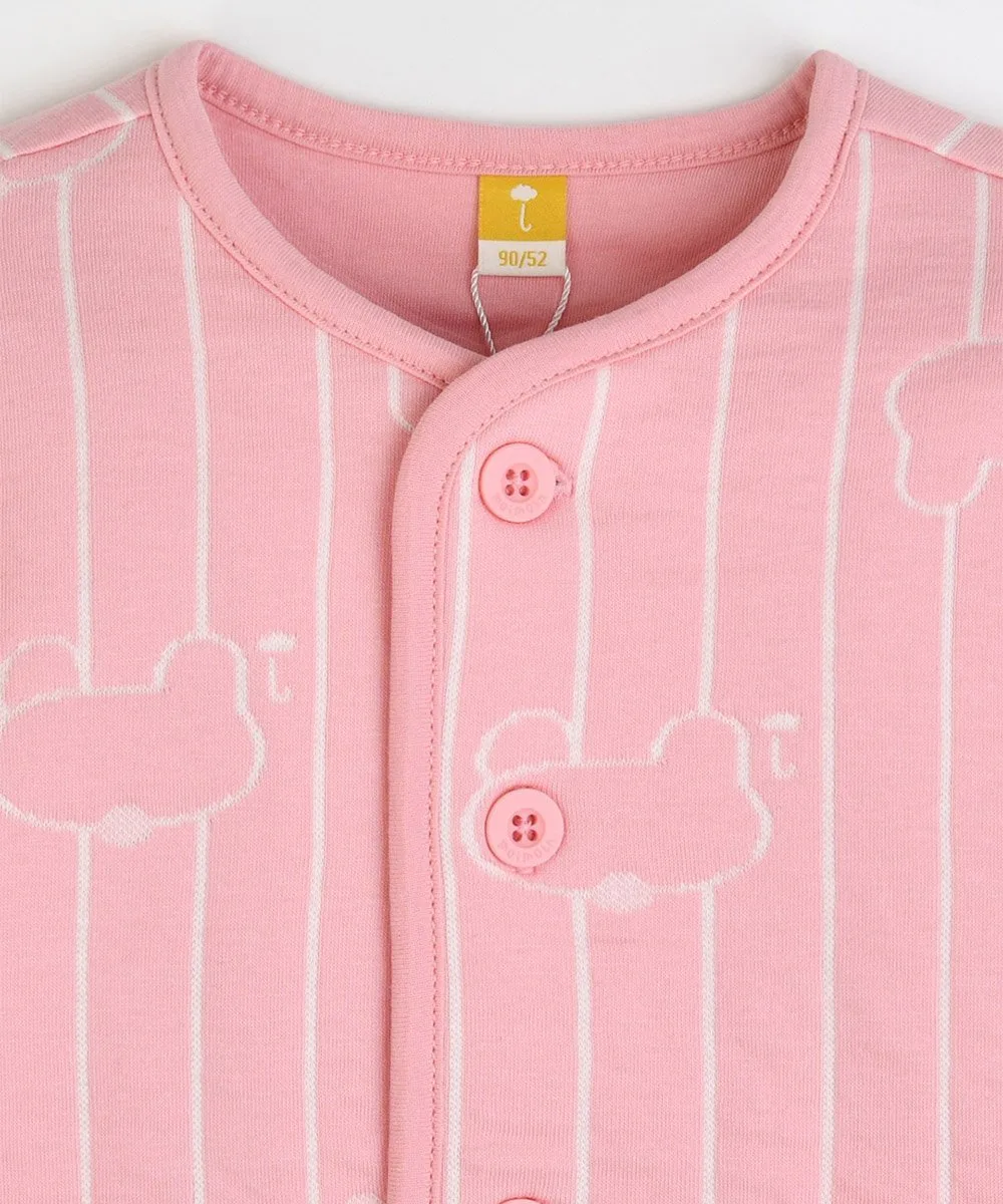 Стеганый кардиган с длинными рукавами в виде медведя Moimoln, Pink — фото 4