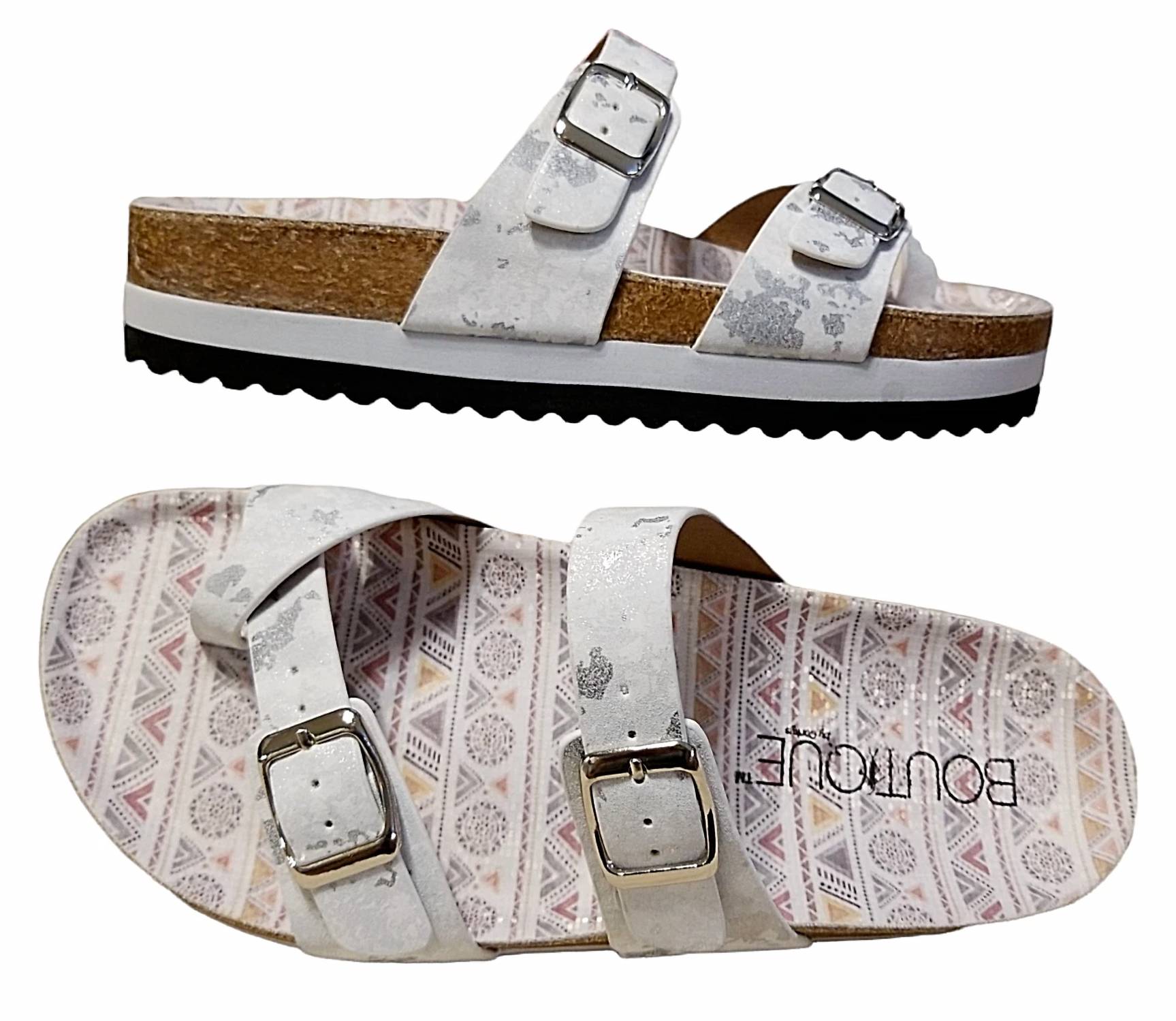 Женские сандалии Tan Line в цвете «белый металлик» Corkys Footwear — фото 2