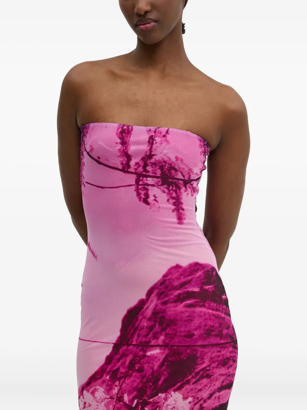 

Платье миди без бретелек X Mr. Christian Lacroix Desigual, розовый