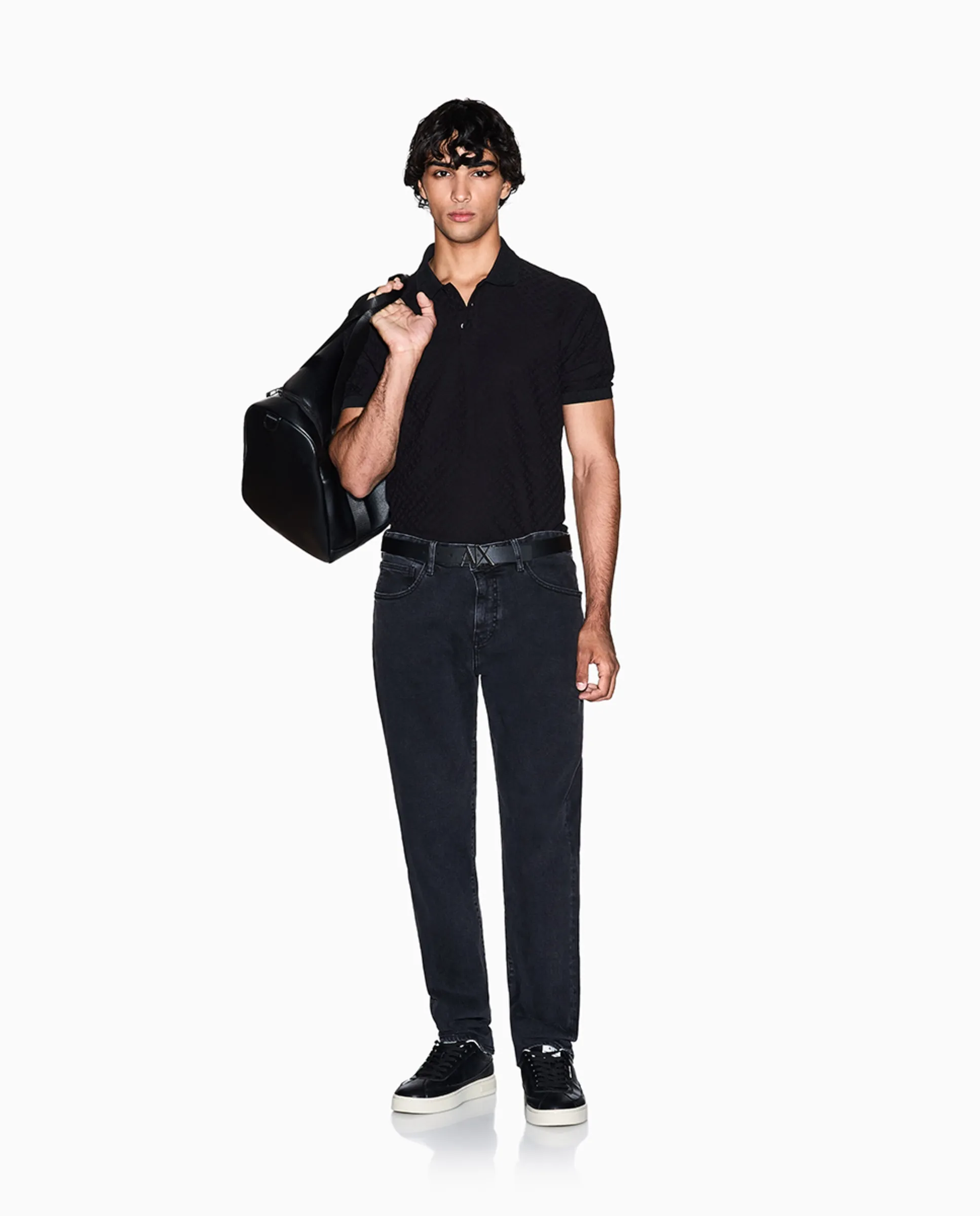 

Мужские джинсы ковбойские J66 скинни в сером дениме Armani Exchange, темно-серый