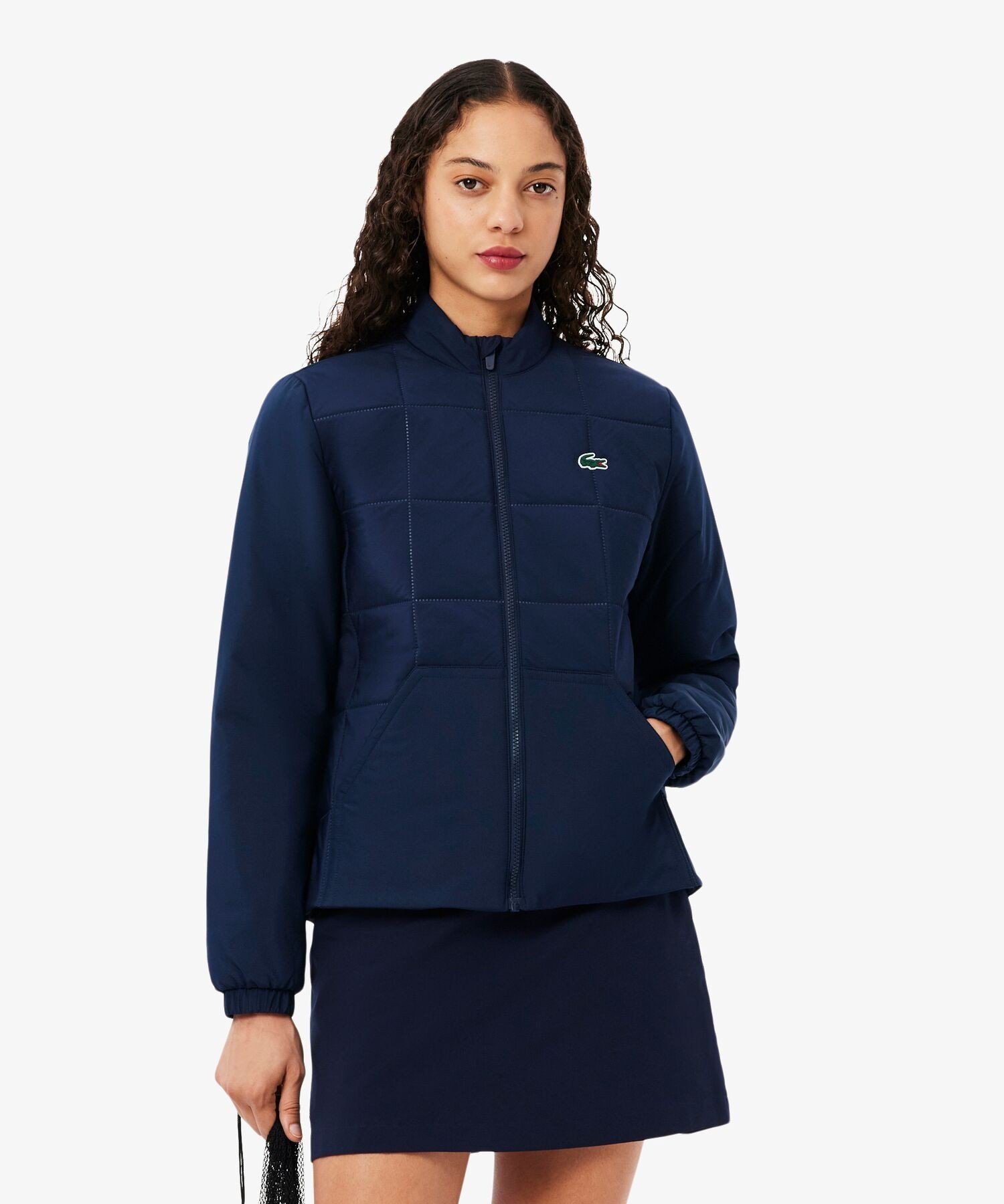 Куртка для гольфа LACOSTE стеганая водоотталкивающая, Navy