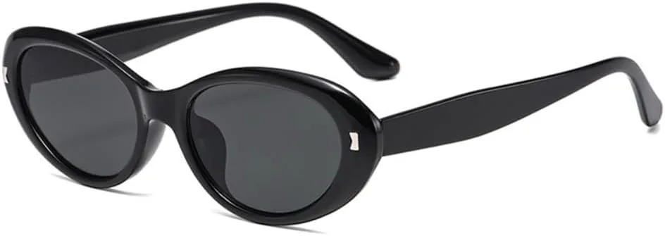 

Женские солнцезащитные очки в эллиптической оправе с защитой от УФ-излучения UV400, в стиле ретро, ​​с антибликовым покрытием, черные, для велоспорта KTUCN, Black