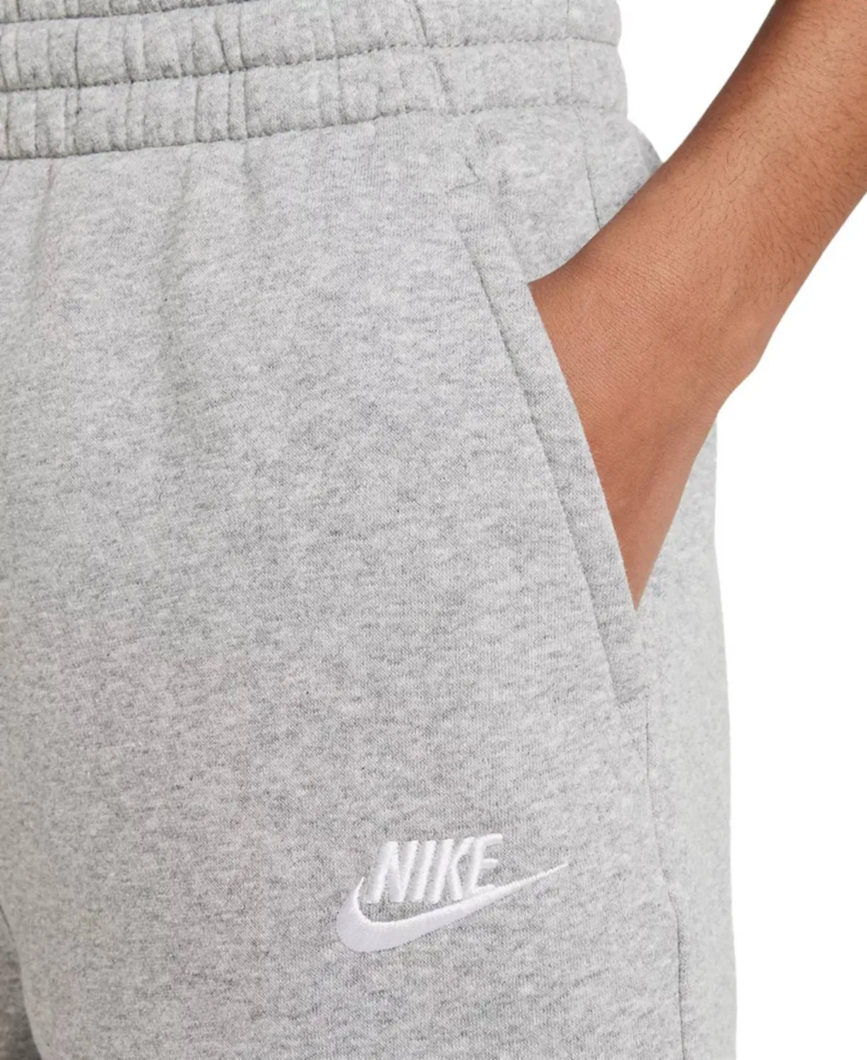 New Balance Флисовые брюки с широкими штанинами от Sportswear Club, темно-серый меланж — фото 2